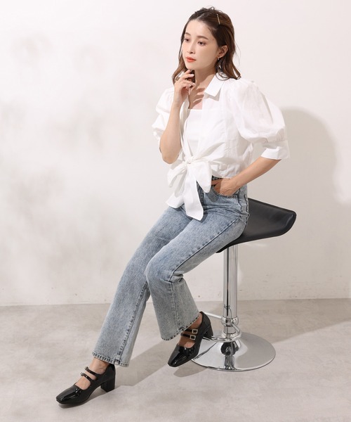 one after another NICE CLAUP（ワンアフターアナザーナイスクラップ）の「フロントリボンブラウス（シャツ/ブラウス・レディース・その他/ブラック×ホワイト/ホワイト系その他・FREE）」の14枚目の写真