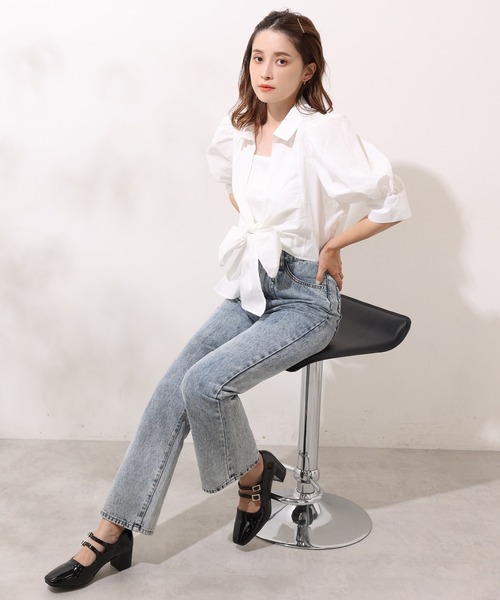 one after another NICE CLAUP（ワンアフターアナザーナイスクラップ）の「フロントリボンブラウス（シャツ/ブラウス・レディース・その他/ブラック×ホワイト/ホワイト系その他・FREE）」の15枚目の写真