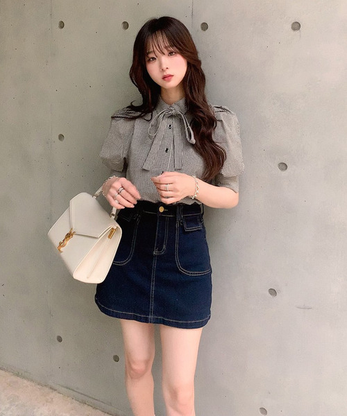 titty＆Co. PETIT by poyo（ティティーアンドコープティバイポヨ）の「【ファッションインフルエンサーPOYO×titty&Co.PETIT 】デニムミニスカパン（デニムスカート・レディース・インディゴブルー・SMALL/MEDIUM）」の5枚目の写真