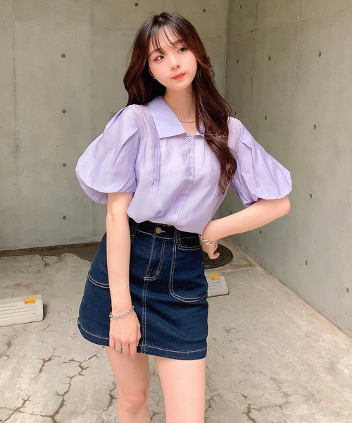 titty＆Co. PETIT by poyo（ティティーアンドコープティバイポヨ）の「【ファッションインフルエンサーPOYO×titty&Co.PETIT 】デニムミニスカパン（デニムスカート・レディース・インディゴブルー・SMALL/MEDIUM）」の6枚目の写真