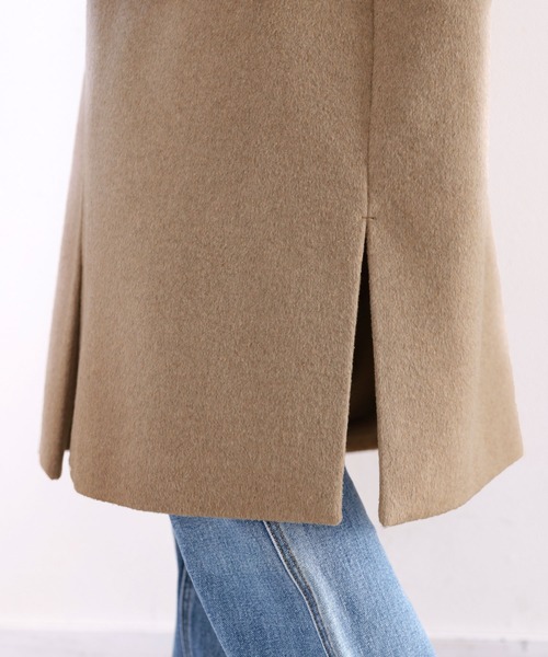 classicalelf（クラシカルエルフ）の「女っぽアウター。大人のノーカラーウールロングコート（ノーカラーコート・レディース・ブラック/ベージュ/グレー・MEDIUM/LARGE/X-LARGE）」の18枚目の写真