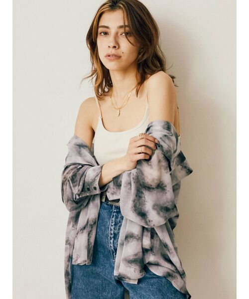 EVRIS（エヴリス）の「original marble シアーシャツ（シャツ/ブラウス・レディース・ブラウン/グレー・FREE）」の3枚目の写真