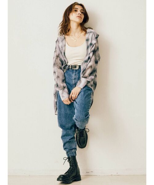 EVRIS（エヴリス）の「original marble シアーシャツ（シャツ/ブラウス・レディース・ブラウン/グレー・FREE）」の7枚目の写真