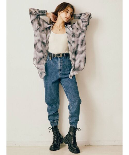 EVRIS（エヴリス）の「original marble シアーシャツ（シャツ/ブラウス・レディース・ブラウン/グレー・FREE）」の8枚目の写真