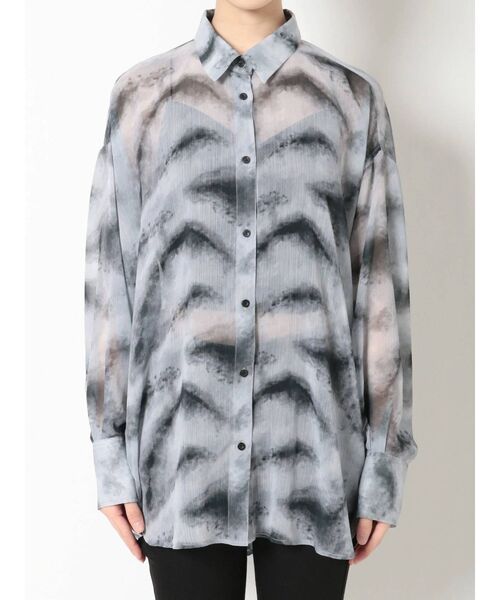 EVRIS（エヴリス）の「original marble シアーシャツ（シャツ/ブラウス・レディース・ブラウン/グレー・FREE）」の10枚目の写真