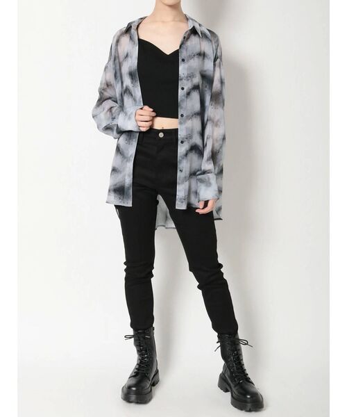 EVRIS（エヴリス）の「original marble シアーシャツ（シャツ/ブラウス・レディース・ブラウン/グレー・FREE）」の16枚目の写真