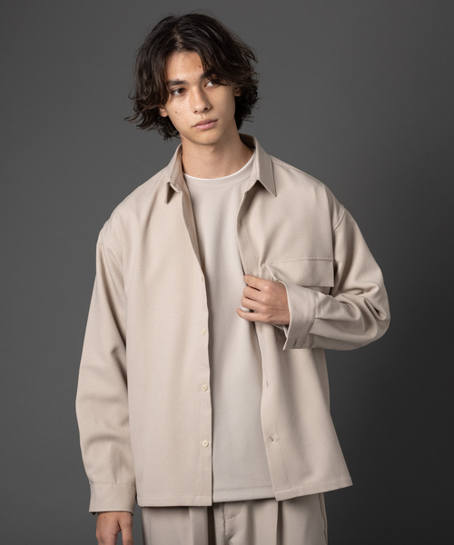 MYSELF ABAHOUSE（マイセルフアバハウス）の「【MYSELF ABAHOUSE】セットアップ対応 アムンゼン CPO シャツブルゾン【セットアップ対応】（シャツ/ブラウス・メンズ・チャコールグレー/アイボリー/キャメル/ダークグリーン/ブラック・46/48）」の9枚目の写真