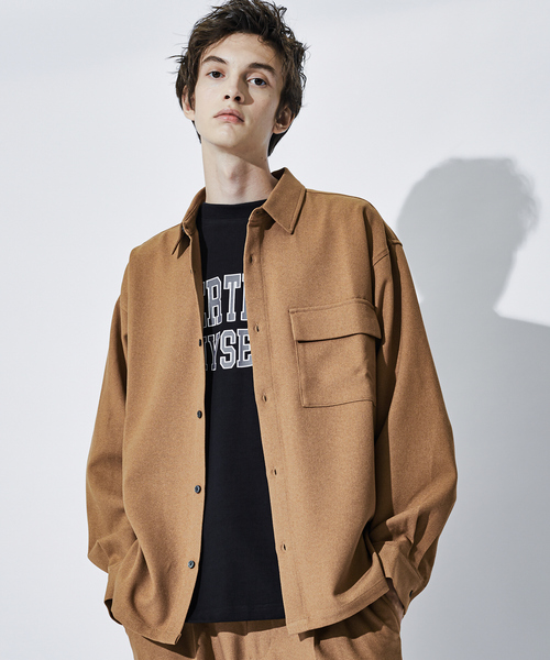 MYSELF ABAHOUSE（マイセルフアバハウス）の「【MYSELF ABAHOUSE】セットアップ対応 アムンゼン CPO シャツブルゾン【セットアップ対応】（シャツ/ブラウス・メンズ・チャコールグレー/アイボリー/キャメル/ダークグリーン/ブラック・46/48）」の12枚目の写真