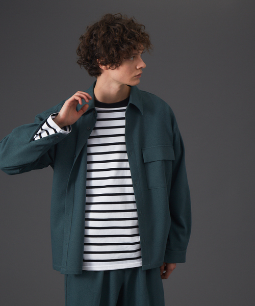 MYSELF ABAHOUSE（マイセルフアバハウス）の「【MYSELF ABAHOUSE】セットアップ対応 アムンゼン CPO シャツブルゾン【セットアップ対応】（シャツ/ブラウス・メンズ・チャコールグレー/アイボリー/キャメル/ダークグリーン/ブラック・46/48）」の14枚目の写真