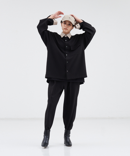 MYSELF ABAHOUSE（マイセルフアバハウス）の「【MYSELF ABAHOUSE】セットアップ対応 アムンゼン CPO シャツブルゾン【セットアップ対応】（シャツ/ブラウス・メンズ・チャコールグレー/アイボリー/キャメル/ダークグリーン/ブラック・46/48）」の17枚目の写真