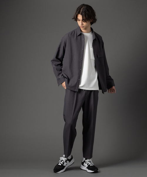 MYSELF ABAHOUSE（マイセルフアバハウス）の「【MYSELF ABAHOUSE】セットアップ対応 アムンゼン CPO シャツブルゾン【セットアップ対応】（シャツ/ブラウス・メンズ・チャコールグレー/アイボリー/キャメル/ダークグリーン/ブラック・46/48）」の19枚目の写真