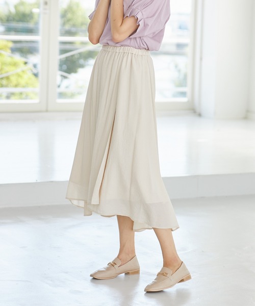 Rewde(ルゥデ)の「ラップ風アシメスカート(1R10-07226)(スカート・レディース・ブラック/ベージュ/モーブ系・S/M/L)」の12枚目の写真