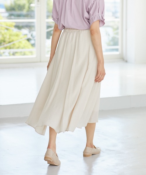 Rewde(ルゥデ)の「ラップ風アシメスカート(1R10-07226)(スカート・レディース・ブラック/ベージュ/モーブ系・S/M/L)」の14枚目の写真