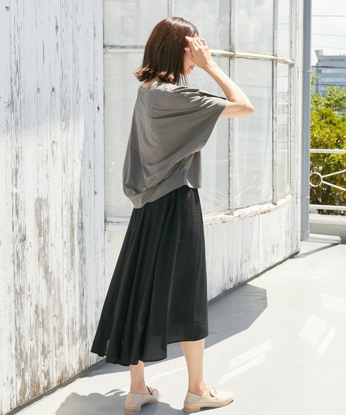 Rewde(ルゥデ)の「ラップ風アシメスカート(1R10-07226)(スカート・レディース・ブラック/ベージュ/モーブ系・S/M/L)」の8枚目の写真