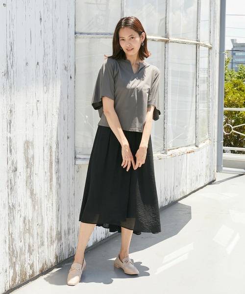 Rewde(ルゥデ)の「ラップ風アシメスカート(1R10-07226)(スカート・レディース・ブラック/ベージュ/モーブ系・S/M/L)」の18枚目の写真