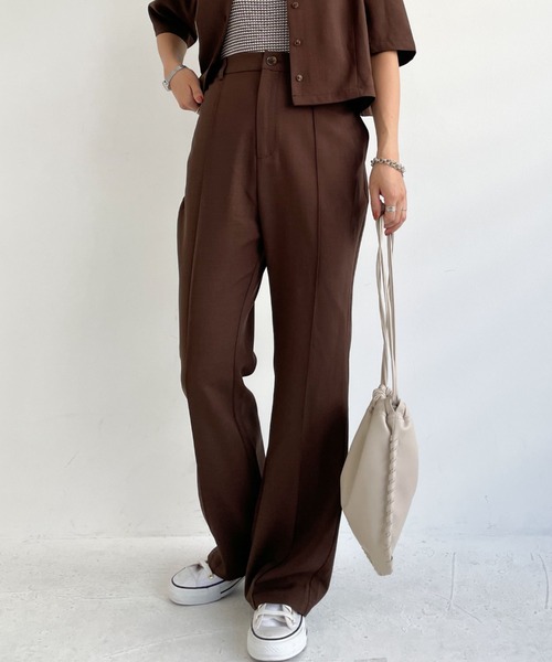 archives（アルシーヴ）の「【setupにも】タイニーチェックフレアパンツ（その他パンツ・レディース・ブルー/モカ/ブラック/ブラウン・MEDIUM）」の3枚目の写真