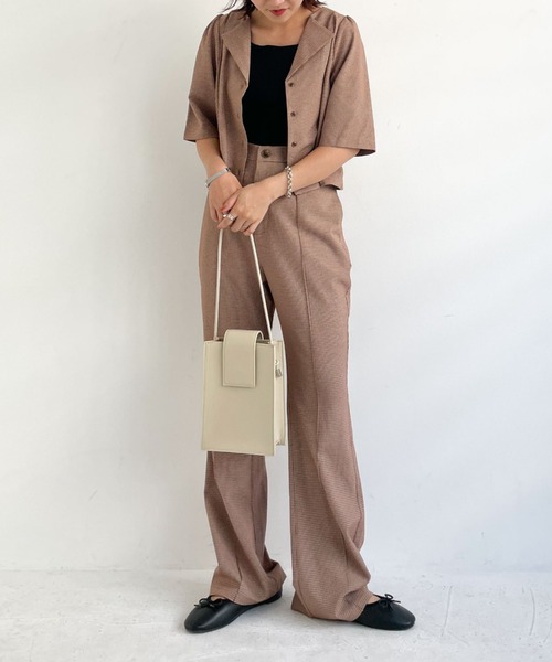 archives（アルシーヴ）の「【setupにも】タイニーチェックフレアパンツ（その他パンツ・レディース・ブルー/モカ/ブラック/ブラウン・MEDIUM）」の7枚目の写真