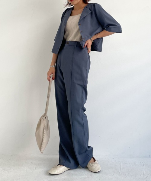 archives（アルシーヴ）の「【setupにも】タイニーチェックフレアパンツ（その他パンツ・レディース・ブルー/モカ/ブラック/ブラウン・MEDIUM）」の5枚目の写真