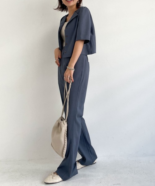 archives（アルシーヴ）の「【setupにも】タイニーチェックフレアパンツ（その他パンツ・レディース・ブルー/モカ/ブラック/ブラウン・MEDIUM）」の15枚目の写真