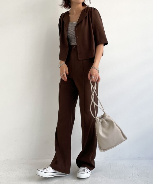 archives（アルシーヴ）の「【setupにも】タイニーチェックフレアパンツ（その他パンツ・レディース・ブルー/モカ/ブラック/ブラウン・MEDIUM）」の17枚目の写真