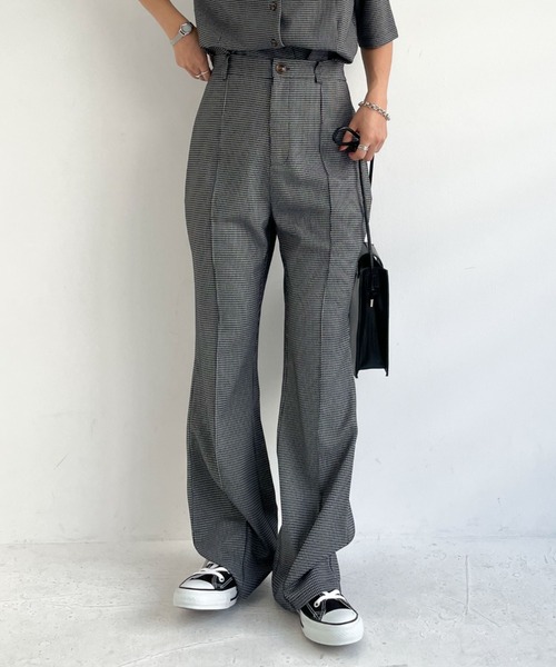 archives（アルシーヴ）の「【setupにも】タイニーチェックフレアパンツ（その他パンツ・レディース・ブルー/モカ/ブラック/ブラウン・MEDIUM）」の8枚目の写真