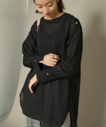 KBF | 【WEB/一部店舗限定】タックスリーブコットンボイルシアーシャツ(シャツ/ブラウス)