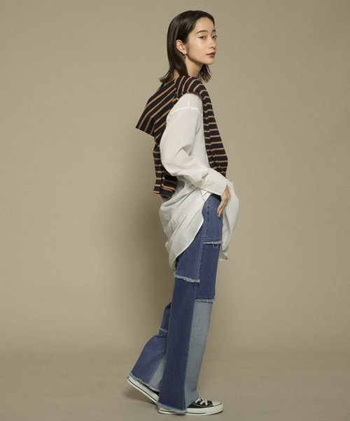 KBF(ケイビーエフ)の「タックスリーブコットンボイルシアーシャツ(シャツ/ブラウス・レディース・オフホワイト/ブラウン系その他/ブラック・ONE)」の20枚目の写真