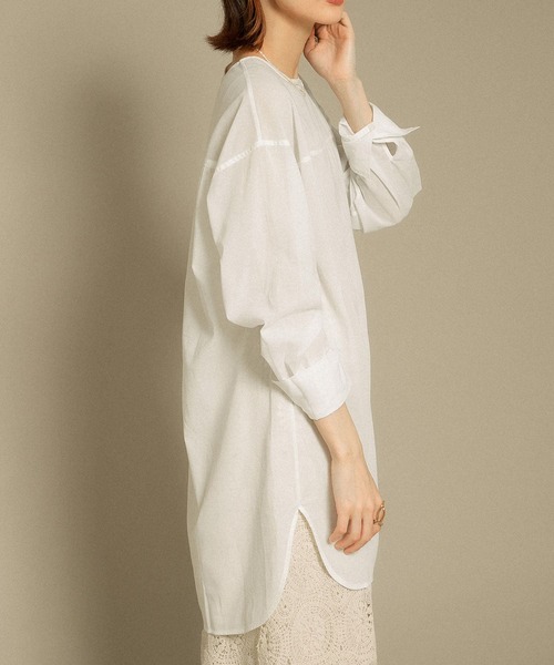 KBF(ケイビーエフ)の「タックスリーブコットンボイルシアーシャツ(シャツ/ブラウス・レディース・オフホワイト/ブラウン系その他/ブラック・ONE)」の6枚目の写真