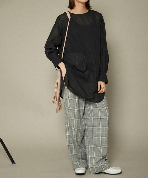 KBF(ケイビーエフ)の「タックスリーブコットンボイルシアーシャツ(シャツ/ブラウス・レディース・オフホワイト/ブラウン系その他/ブラック・ONE)」の21枚目の写真