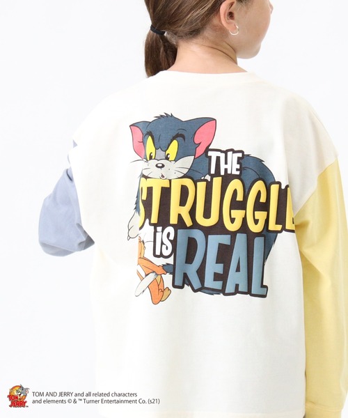 Right-on（ライトオン）の「プリントロンT(トムとジェリー)（Tシャツ/カットソー・キッズ・オフホワイト/ブラック/ライム・105/140/120/155/130）」の2枚目の写真