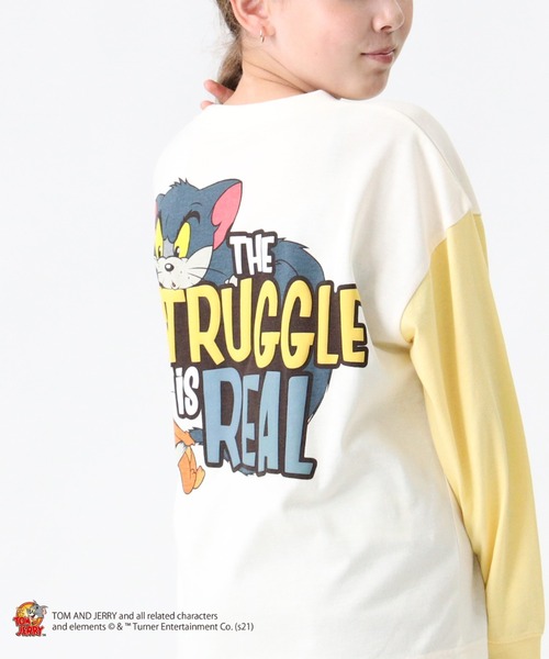 Right-on（ライトオン）の「プリントロンT(トムとジェリー)（Tシャツ/カットソー・キッズ・オフホワイト/ブラック/ライム・105/140/120/155/130）」の7枚目の写真