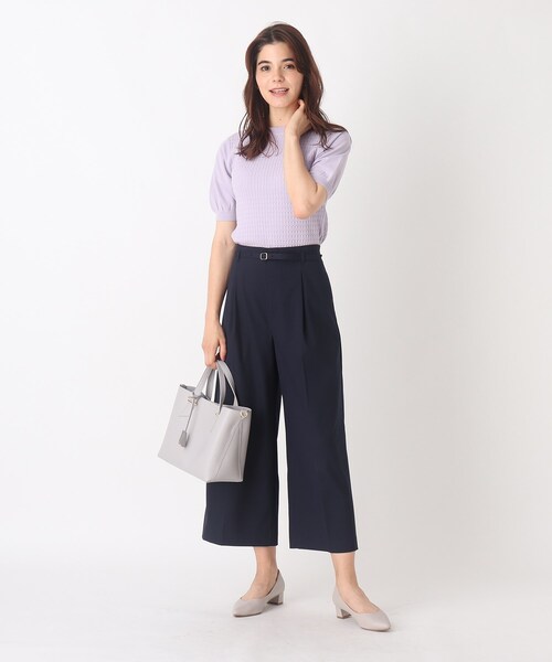 index（インデックス）の「◆DELEGANTワイドクロップドパンツ【WEB限定サイズ】（スーツパンツ・レディース・ライトオレンジ系/ネイビー/ブラック系1・36/40/42/38）」の5枚目の写真