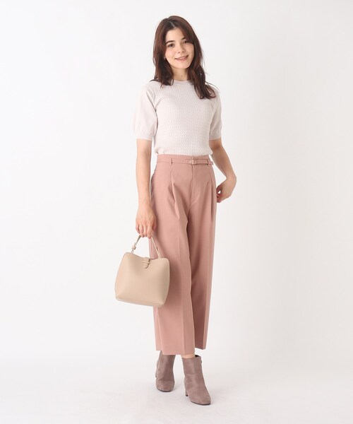 index（インデックス）の「◆DELEGANTワイドクロップドパンツ【WEB限定サイズ】（スーツパンツ・レディース・ライトオレンジ系/ネイビー/ブラック系1・36/40/42/38）」の14枚目の写真