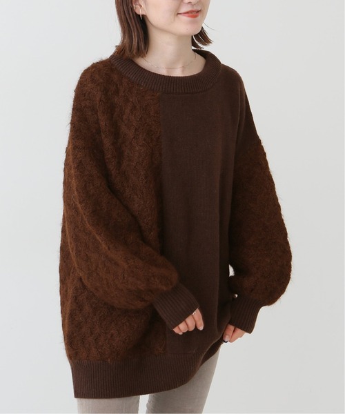 Spick & Span（スピックアンドスパン）の「#異ゲージニットプルオーバー◆（ニット/セーター・レディース・ブラウン/グレー・FREE）」の5枚目の写真