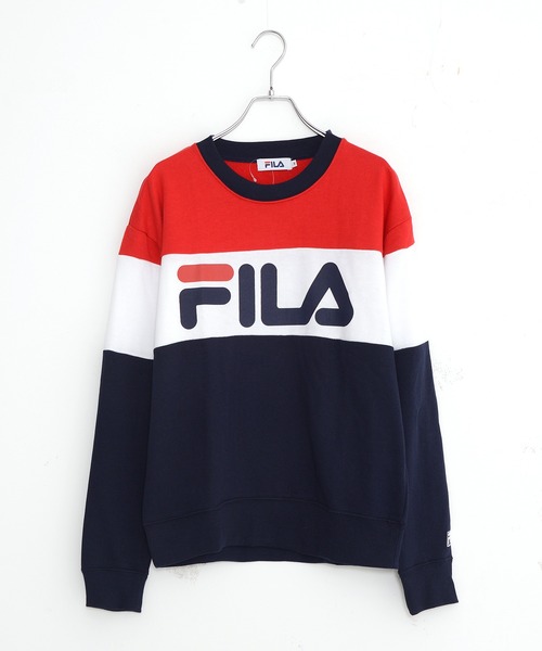 FILA(フィラ)の「FILA/フィラ ロゴプリント 配色切替 ビックシルエット トレーナー スウェット(スウェット・レディース・ネイビー/レッド/グレー/ホワイト/ブルー系その他・M/L/LL)」の5枚目の写真