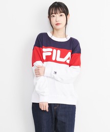 FILA/フィラ ロゴプリント 配色切替 ビックシルエット トレーナー スウェット