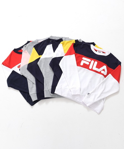 FILA(フィラ)の「FILA/フィラ ロゴプリント 配色切替 ビックシルエット トレーナー スウェット(スウェット・レディース・ネイビー/レッド/グレー/ホワイト/ブルー系その他・M/L/LL)」の20枚目の写真