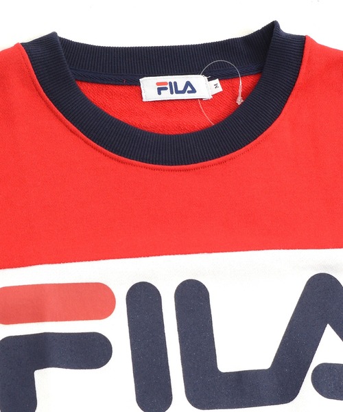 FILA(フィラ)の「FILA/フィラ ロゴプリント 配色切替 ビックシルエット トレーナー スウェット(スウェット・レディース・ネイビー/レッド/グレー/ホワイト/ブルー系その他・M/L/LL)」の12枚目の写真