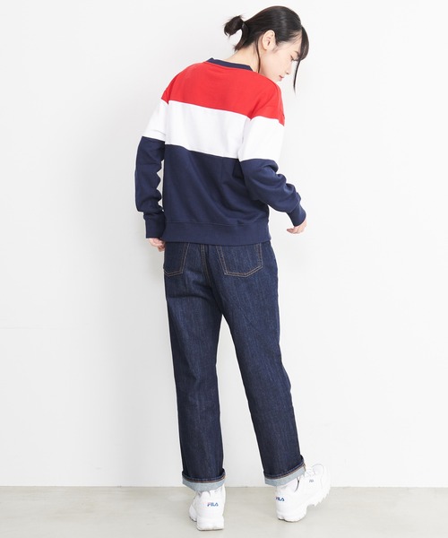 FILA(フィラ)の「FILA/フィラ ロゴプリント 配色切替 ビックシルエット トレーナー スウェット(スウェット・レディース・ネイビー/レッド/グレー/ホワイト/ブルー系その他・M/L/LL)」の11枚目の写真