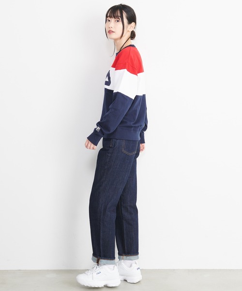FILA(フィラ)の「FILA/フィラ ロゴプリント 配色切替 ビックシルエット トレーナー スウェット(スウェット・レディース・ネイビー/レッド/グレー/ホワイト/ブルー系その他・M/L/LL)」の10枚目の写真