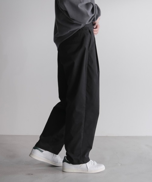 RUUBON（ルーボン）の「【RUUBON】rustic 2tuck semiwide  pants / ラスティック 2タック セミワイド パンツ（その他パンツ・メンズ・ホワイト/ブラック/ベージュ/カーキ・S/M/L）」の6枚目の写真