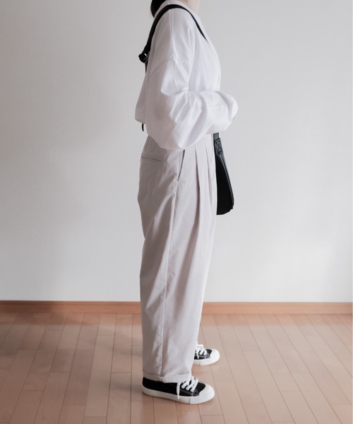 RUUBON（ルーボン）の「【RUUBON】rustic 2tuck semiwide  pants / ラスティック 2タック セミワイド パンツ（その他パンツ・メンズ・ホワイト/ブラック/ベージュ/カーキ・S/M/L）」の8枚目の写真