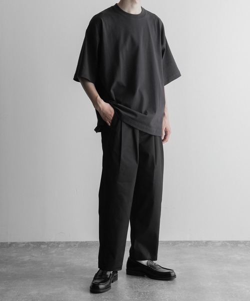 RUUBON（ルーボン）の「【RUUBON】rustic 2tuck semiwide  pants / ラスティック 2タック セミワイド パンツ（その他パンツ・メンズ・ホワイト/ブラック/ベージュ/カーキ・S/M/L）」の15枚目の写真