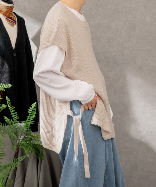 Adoon plain（アドーンプレーン）の「【Adoon plain】サイドムスビニットベスト（ベスト・メンズ・グレー/マスタード/オフホワイト/サンドベージュ/グリーン・LARGE/MEDIUM）」の18枚目の写真