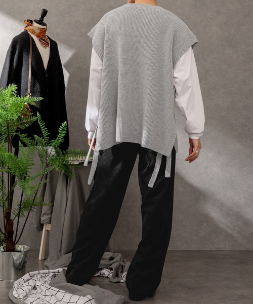 Adoon plain（アドーンプレーン）の「【Adoon plain】サイドムスビニットベスト（ベスト・メンズ・グレー/マスタード/オフホワイト/サンドベージュ/グリーン・LARGE/MEDIUM）」の11枚目の写真