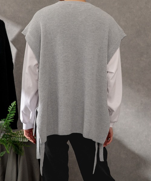 Adoon plain（アドーンプレーン）の「【Adoon plain】サイドムスビニットベスト（ベスト・メンズ・グレー/マスタード/オフホワイト/サンドベージュ/グリーン・LARGE/MEDIUM）」の15枚目の写真