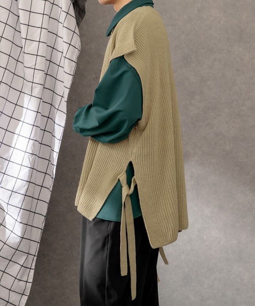 Adoon plain（アドーンプレーン）の「【Adoon plain】サイドムスビニットベスト（ベスト・メンズ・グレー/マスタード/オフホワイト/サンドベージュ/グリーン・LARGE/MEDIUM）」の16枚目の写真