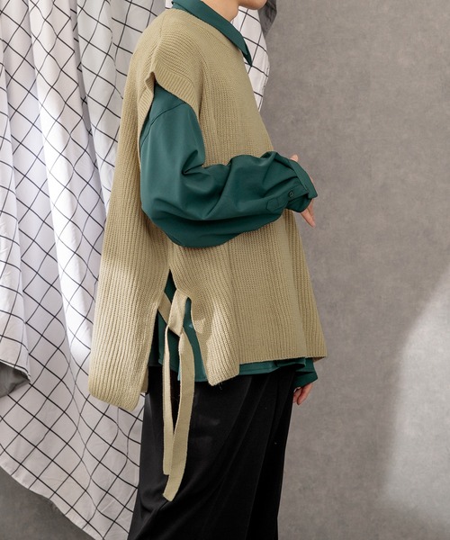 Adoon plain（アドーンプレーン）の「【Adoon plain】サイドムスビニットベスト（ベスト・メンズ・グレー/マスタード/オフホワイト/サンドベージュ/グリーン・LARGE/MEDIUM）」の8枚目の写真