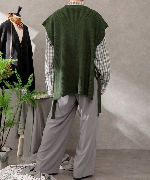 Adoon plain（アドーンプレーン）の「【Adoon plain】サイドムスビニットベスト（ベスト・メンズ・グレー/マスタード/オフホワイト/サンドベージュ/グリーン・LARGE/MEDIUM）」の20枚目の写真