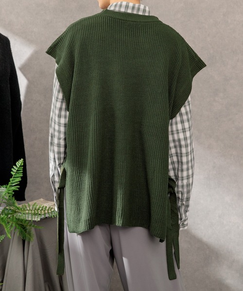 Adoon plain（アドーンプレーン）の「【Adoon plain】サイドムスビニットベスト（ベスト・メンズ・グレー/マスタード/オフホワイト/サンドベージュ/グリーン・LARGE/MEDIUM）」の13枚目の写真